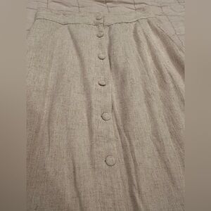 SHEIN Cream Button-Front Midi Skirt